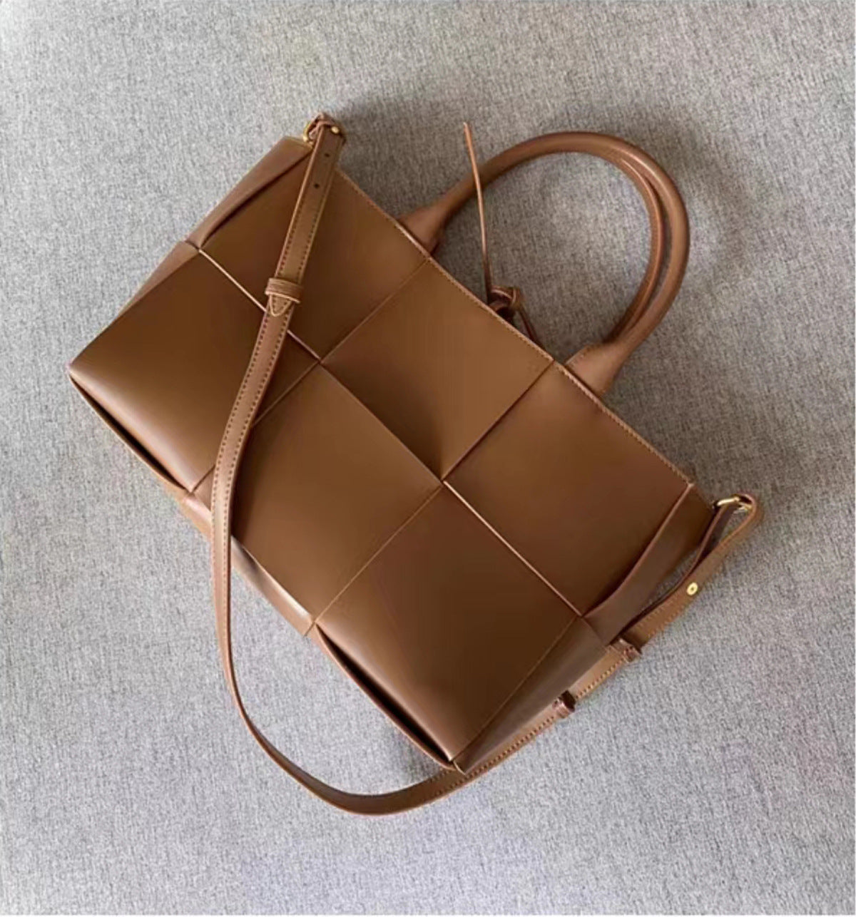 Women’s Woven Leather Tote Bag – Large Handbag Shoulder & Crossbody