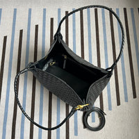 Woven Cow Leather Tote Bag – Large Capacity Handbag