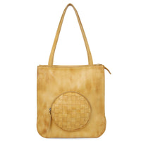 Genuine Leather Tote Bag – Handcrafted Water-Dyed Shoulder & Handbag