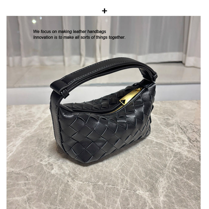 Woven Leather Mini Handbag – Women Shoulder Crossbody Bag