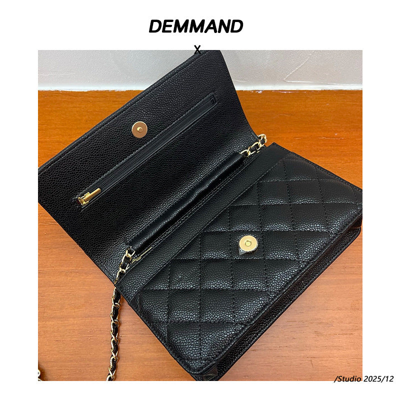 Quilted Cowhide Leather Mini Crossbody Bag