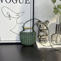 Top-Grain Cowhide Woven Mini Shoulder Bag Crossbody