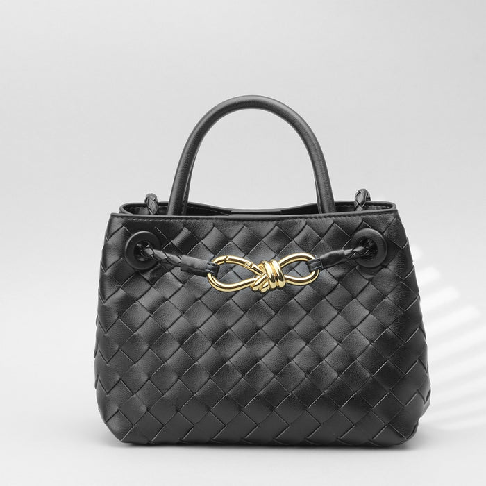 Premium Woven Cowhide Leather Handbag – Shoulder & Crossbody