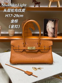 Ostrich Pattern Cowhide Leather Handbag for Women