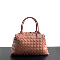 Woven Leather Pillow Tote Bag