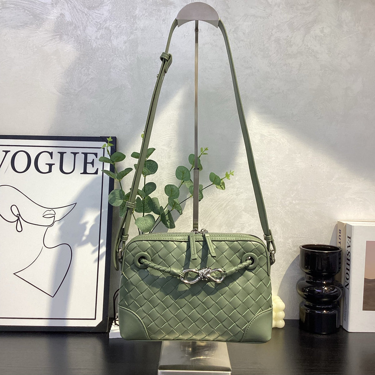 Woven Leather Luxury Handbag Women Crossbody Shoulder Bag