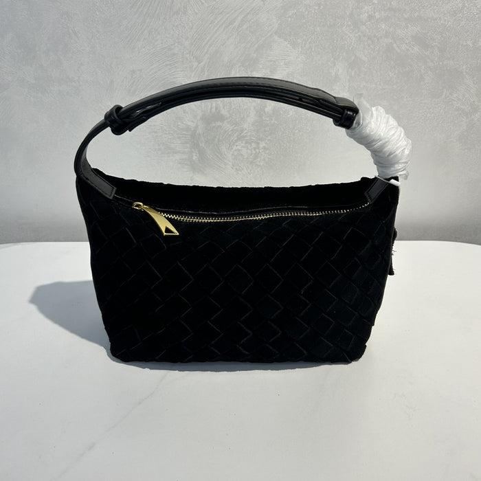 Woven Cowhide Leather Shoulder Bag