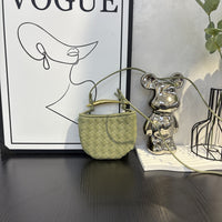 Top-Grain Cowhide Woven Mini Shoulder Bag Crossbody