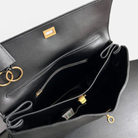 Chain Strap Leather Crossbody Bag – Elegant Lock Closure