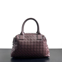 Woven Leather Pillow Tote Bag