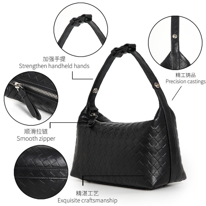 Handmade Sheepskin Shoulder Bag – Woven Elegant Handbag