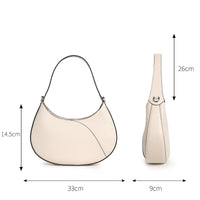 Genuine Leather Crescent Bag – Minimalist Crossbody & Shoulder Bag