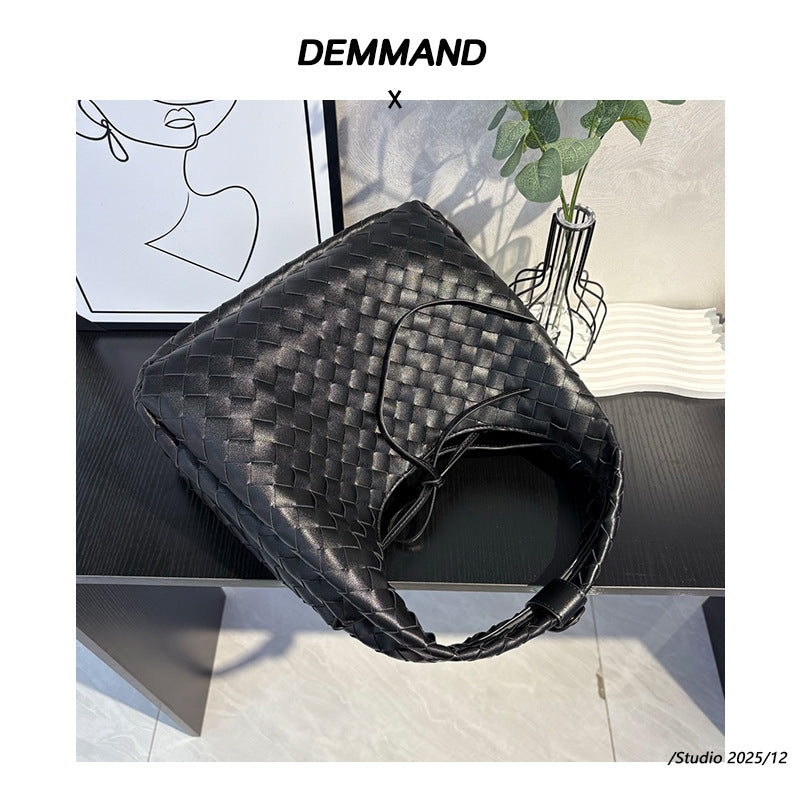 Woven Leather Shoulder & Tote Bag