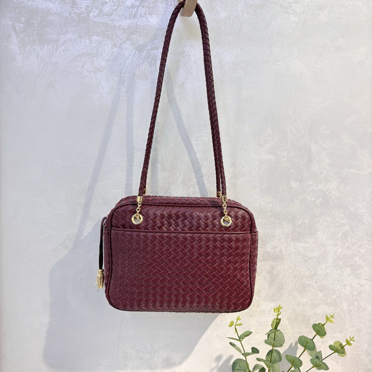 Women’s Handwoven Leather Camera Bag – Vintage Shoulder & Handbag