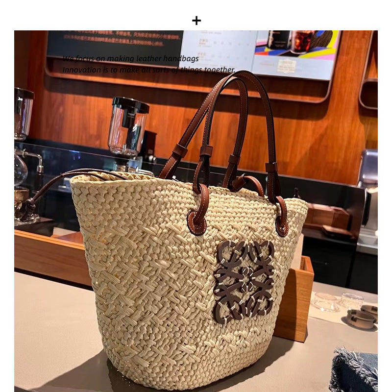 French Woven Straw Tote Bag – Handcrafted Summer Crossbody