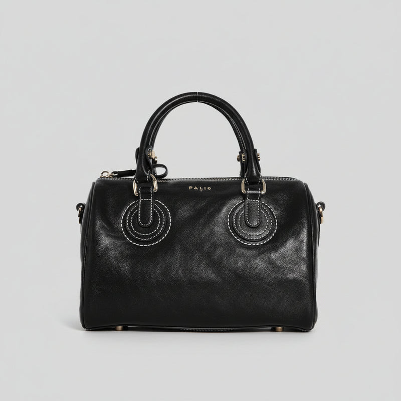 Genuine Leather Boston Bag – Nubuck Cowhide Shoulder & Handbag