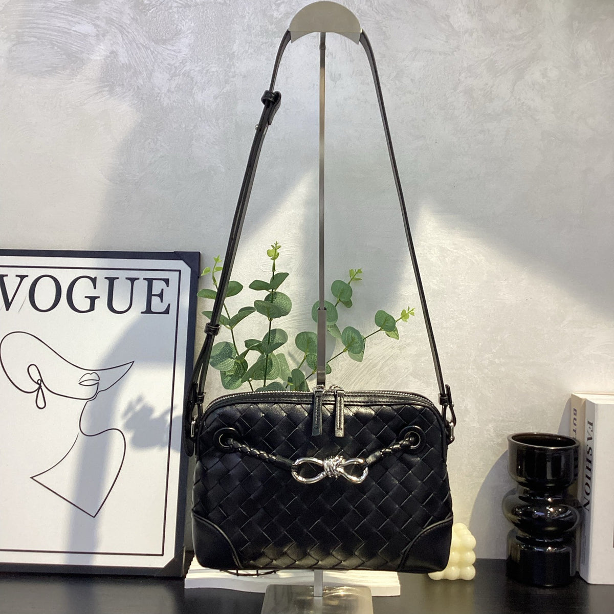 Woven Leather Luxury Handbag Women Crossbody Shoulder Bag