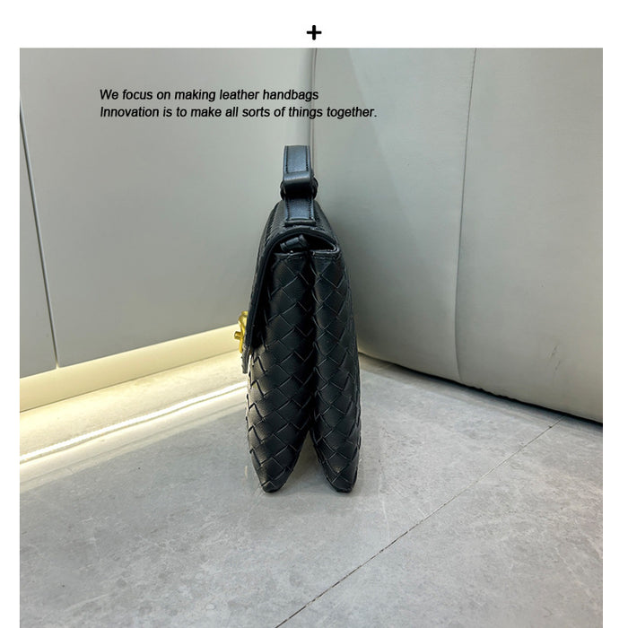 Woven Leather Box Bag – Women Top Handle Crossbody Handbag