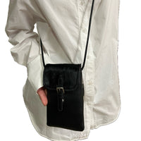 Women’s Leather & Haircalf Phone Bag – Mini Crossbody Shoulder Bag
