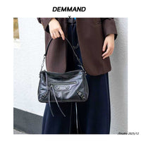 Vintage Studded Cowhide Leather Handbag