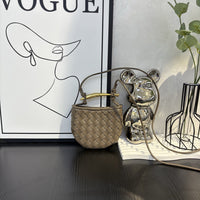 Top-Grain Cowhide Woven Mini Shoulder Bag Crossbody