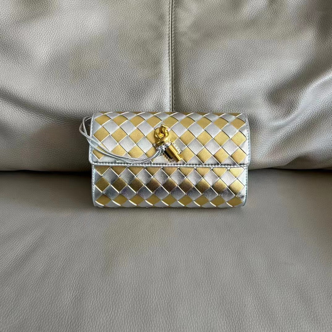 Premium Cowhide Leather Woven Mini Shoulder Bag – Crossbody & Handbag