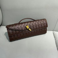 Elegant Woven Cowhide Leather Evening Bag – Shoulder & Handbag