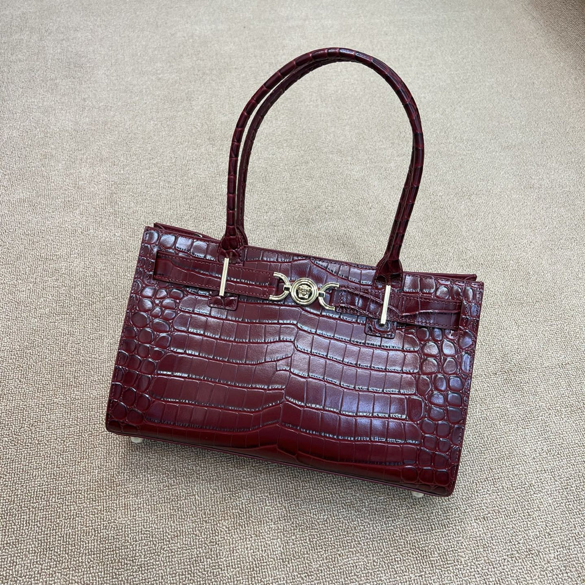 Women’s Crocodile Leather Top Handle Bag – Luxury Crossbody Purse