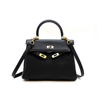 Women’s Lychee Grain Leather Mini Bag – Silver Buckle Shoulder & Crossbody