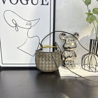 Top-Grain Cowhide Woven Mini Shoulder Bag Crossbody