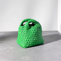 Women’s Leather Mini Woven Bucket Bag – Handbag, Shoulder & Crossbody