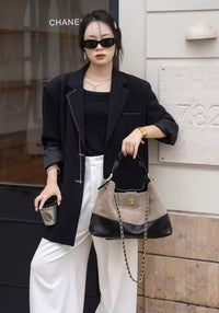 Women’s Color Block Suede Hobo Bag – Handbag, Shoulder & Crossbody