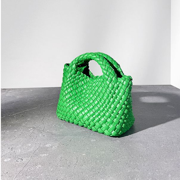 Women’s Leather Mini Woven Bucket Bag – Handbag, Shoulder & Crossbody