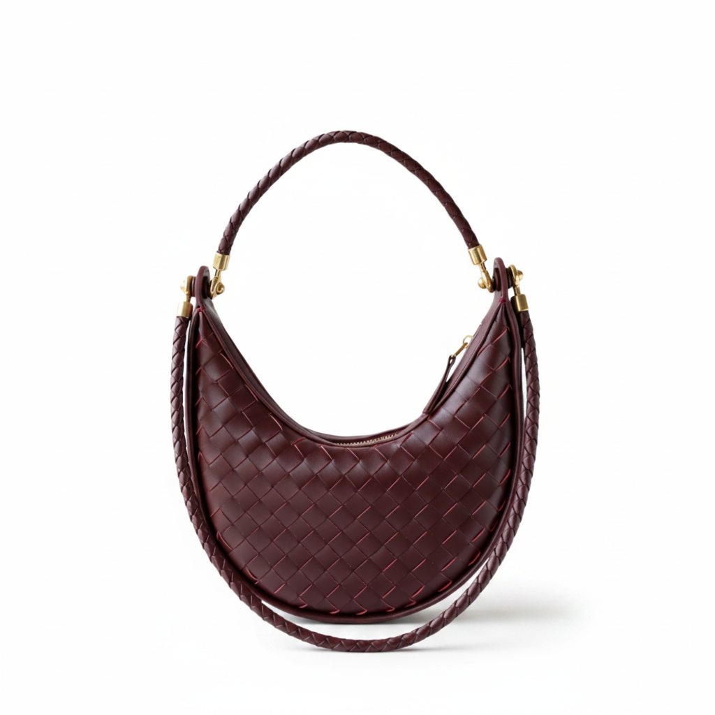 Woven Leather Crescent Bag – Shoulder Underarm Bag