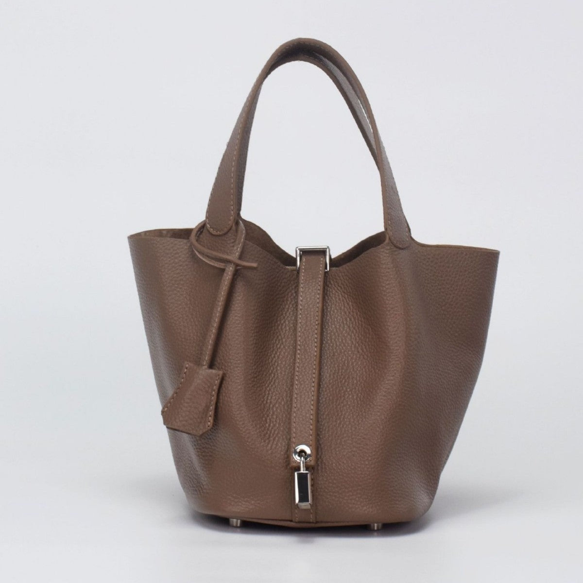 Genuine Leather Bucket Bag for Women – Large Capacity Lightweight Shoulder Handbag