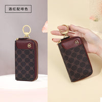 Women’s Printed Key Holder Wallet – Zipper Coin and Key Case