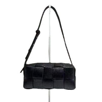 Women’s Leather Woven Mini Pillow Bag – Handbag, Shoulder & Crossbody