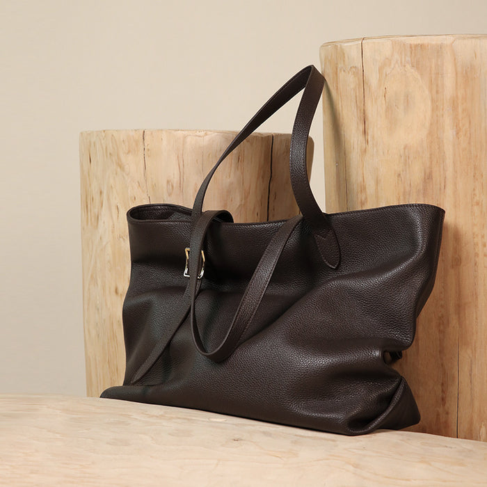 Genuine Leather Shoulder Bag – Large Capacity Women’s Handbag