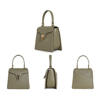 Genuine Leather Shoulder Bag – Vintage Nubuck Small Square Handbag