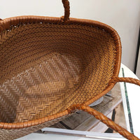 Woven Cowhide Leather Tote Bag for Women