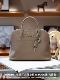 Ostrich-Textured Leather Shell Bag – Large Capacity