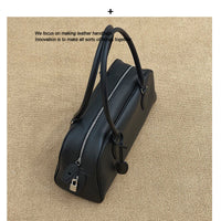 Women’s Leather Bowling Bag – Large Boston Shoulder & Crossbody Bag