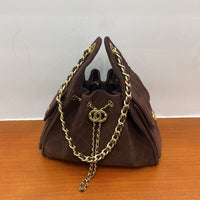 Women’s Nubuck Leather Drawstring Hobo Bag – Vintage Bucket Shoulder Bag