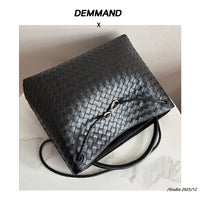 Large Woven Cowhide Leather Tote Bag