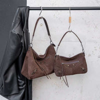 Vintage Studded Cowhide Leather Handbag