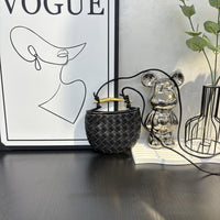 Top-Grain Cowhide Woven Mini Shoulder Bag Crossbody