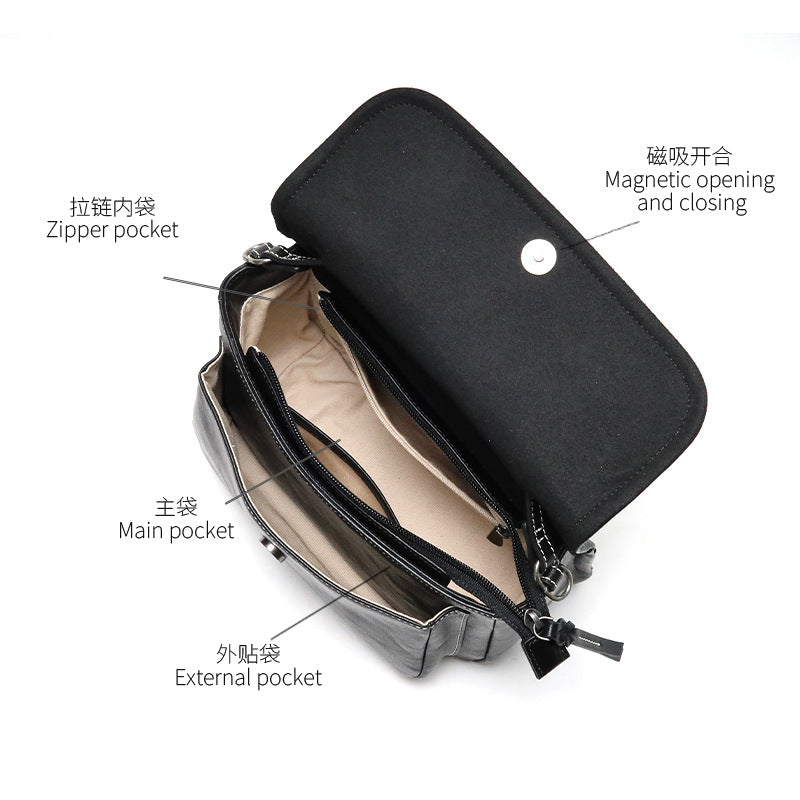 Women’s Vintage Vegetable-Tanned Leather Messenger Bag – Genuine Leather Shoulder & Crossbody Bag