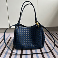 Woven Cow Leather Tote Bag – Large Capacity Handbag