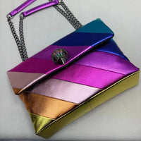 Women’s Color Block Leather Shoulder Bag – Trendy Underarm Crossbody Handbag