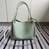 Woven Cow Leather Tote Bag – Large Capacity Handbag